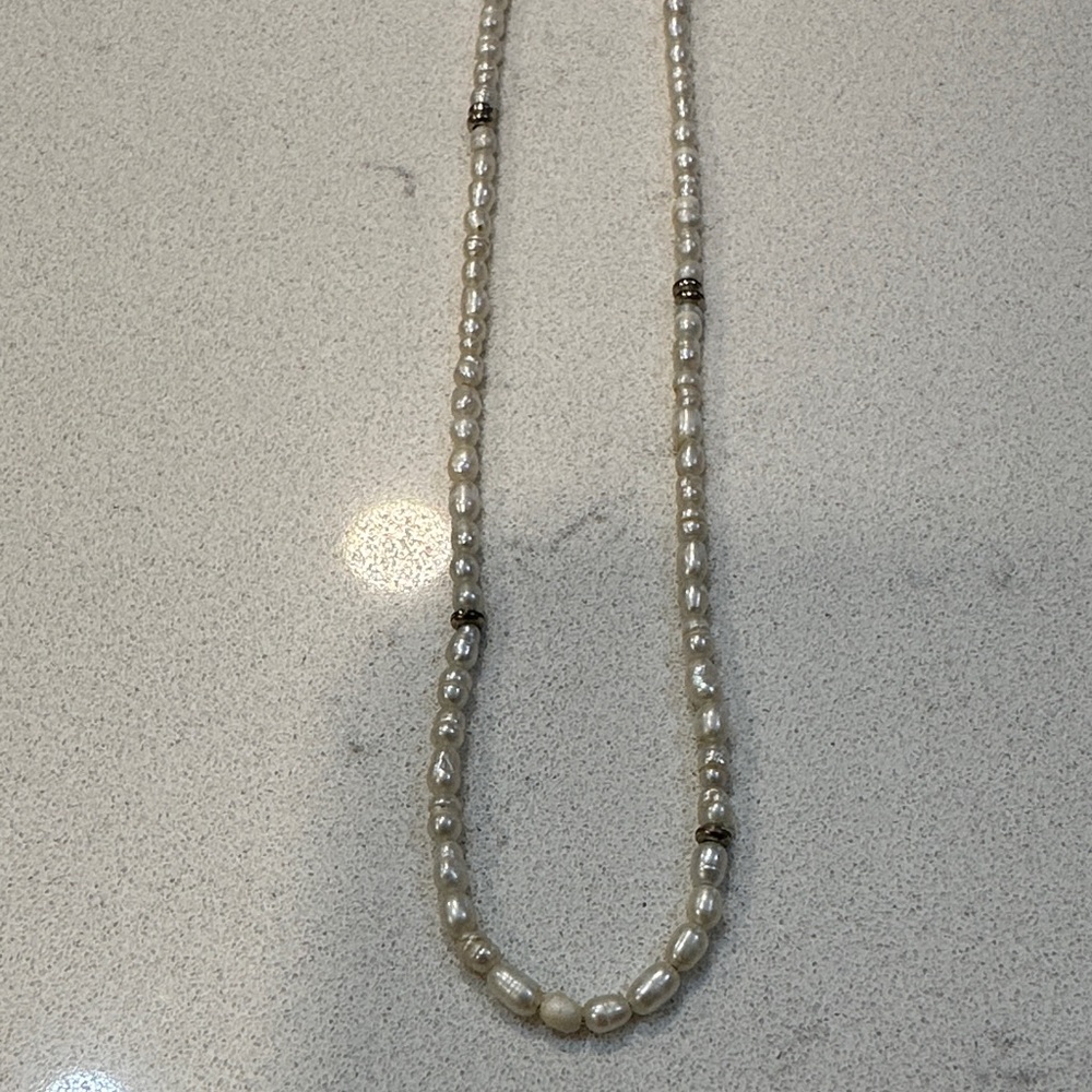 & Other Stories Pearl Necklace with Gold Accents